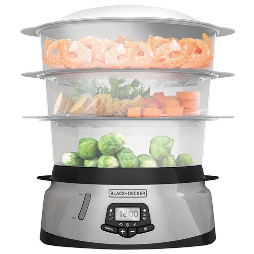 Black and Decker - 3 Tier Programmable Food Steamer - HS2893SD